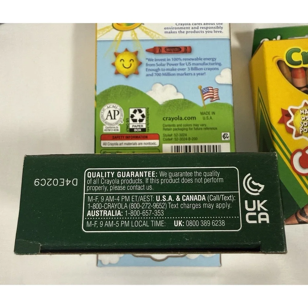 Crayola Crayons Kids 24 Count Multicolor Lot of 6 Packs 52-3024 Nontoxic NEW